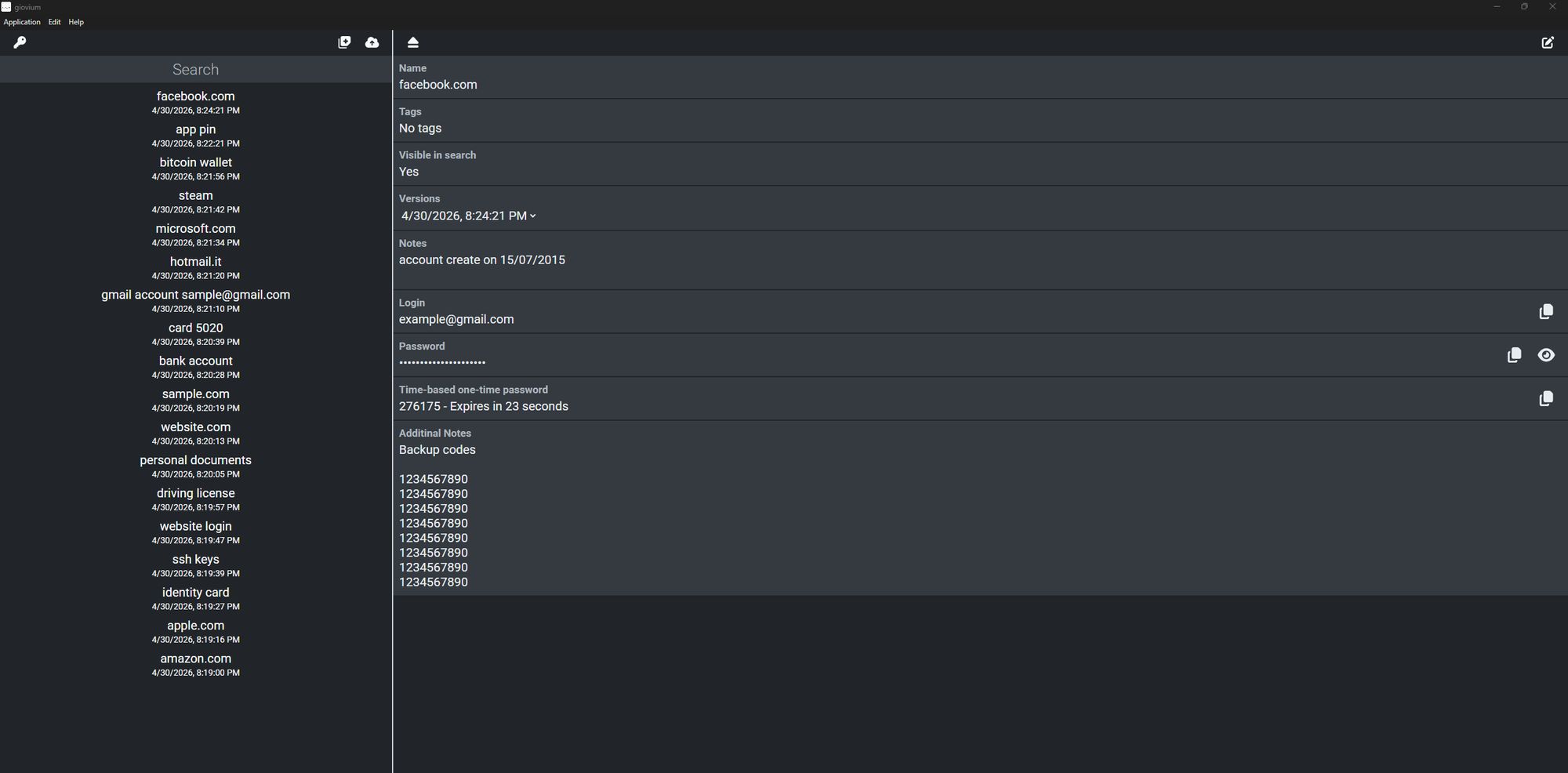 giovium Free Desktop Password Manager Screenshot 3
