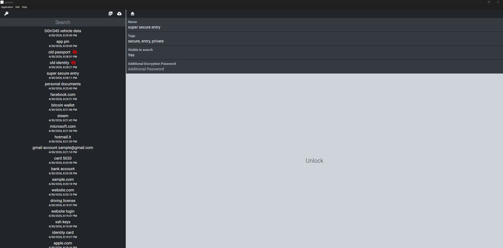 giovium Free Desktop Password Manager Screenshot 5