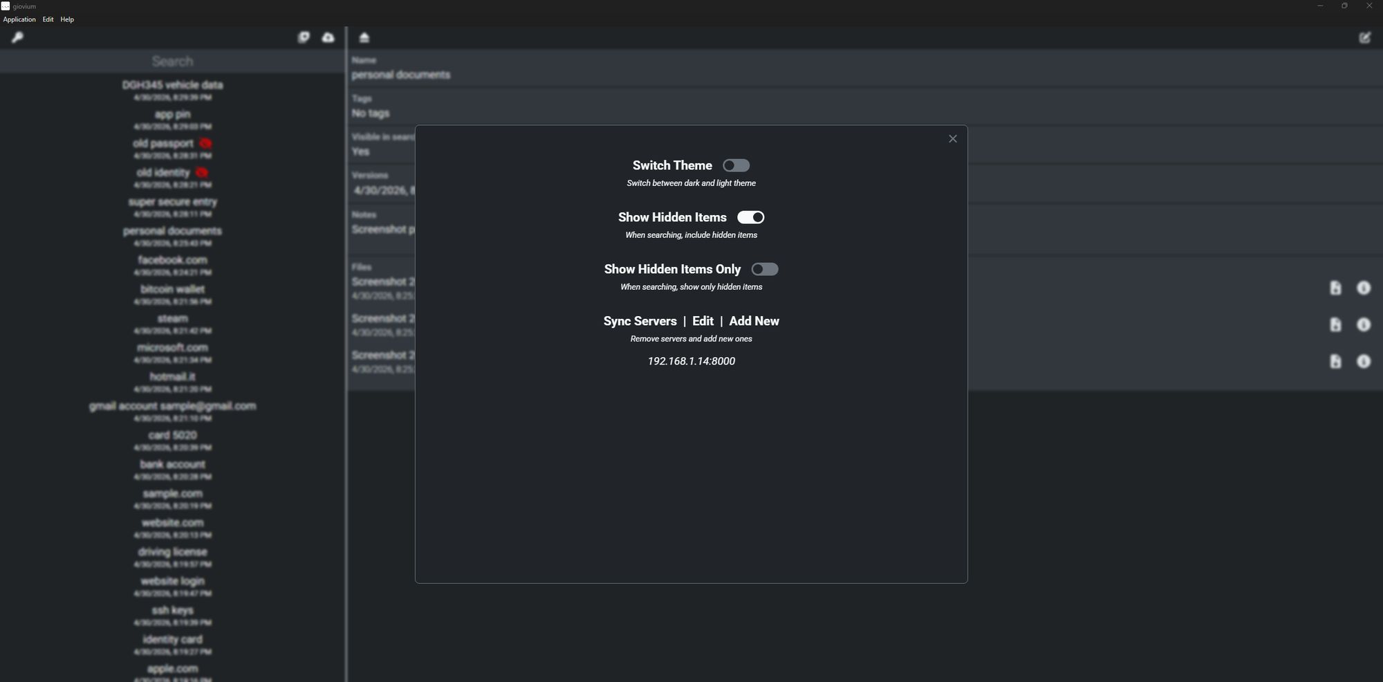giovium Free Desktop Password Manager Screenshot 6