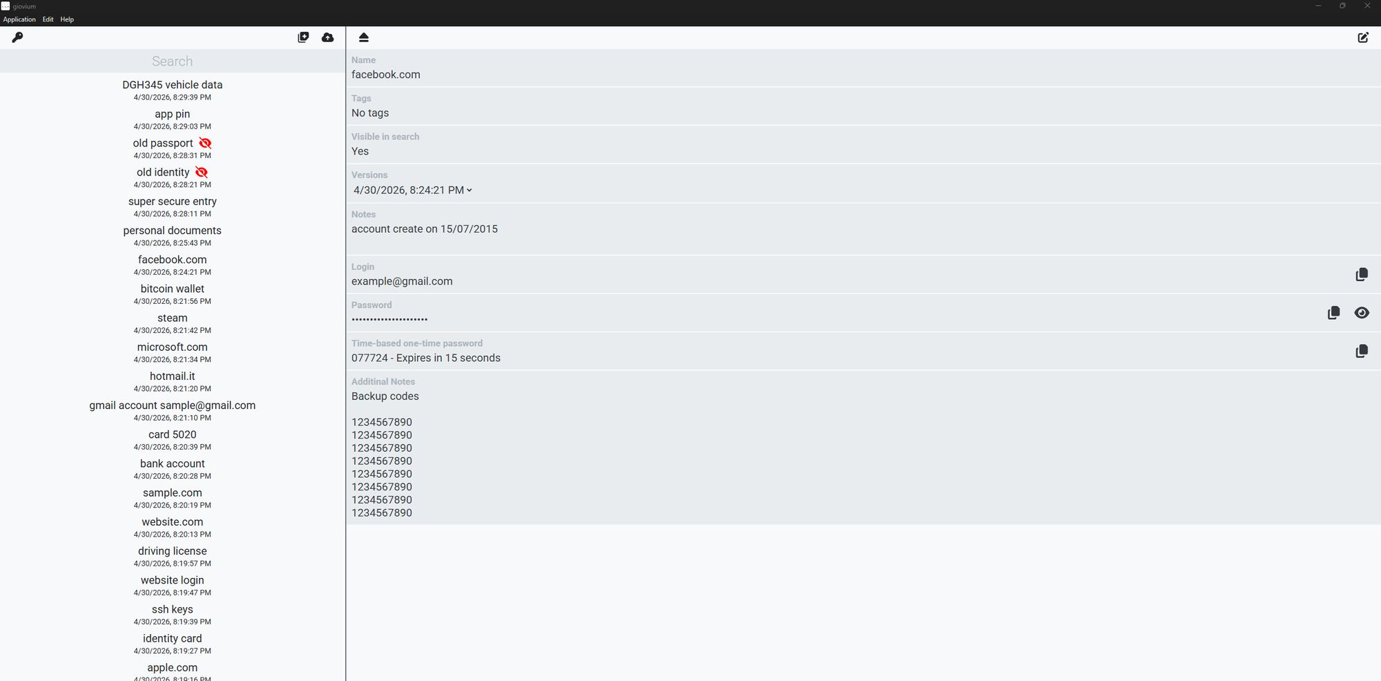 giovium Free Desktop Password Manager Screenshot 7