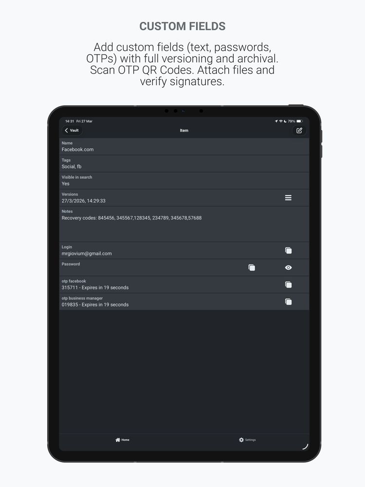 giovium Free Tablet Password Manager Screenshot 4